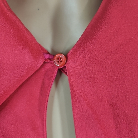 Fendi Women's Red Off the Shoulder Silk Dress Size 38 (Size 2) - Picture 8 of 9